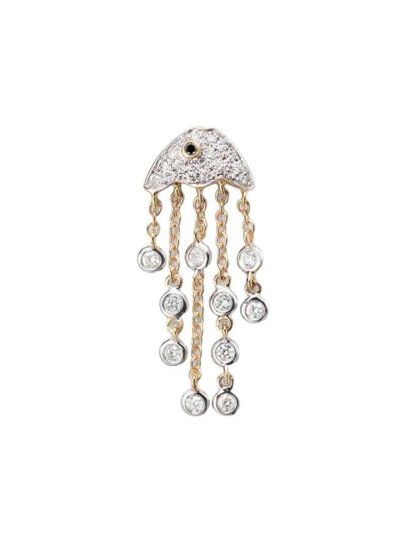 Yvonne Léon Méduse 18kt gold single earring with diamonds Yvonne Léon Méduse 18kt gold single earring with diamonds