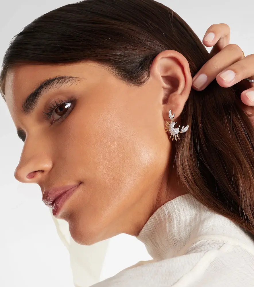 Yvonne Léon Yvonne Léon Crustacé 9kt gold single earring with diamonds | Thumbnail 4 Yvonne Léon Yvonne Léon Crustacé 9kt gold single earring with diamonds | Thumbnail 4