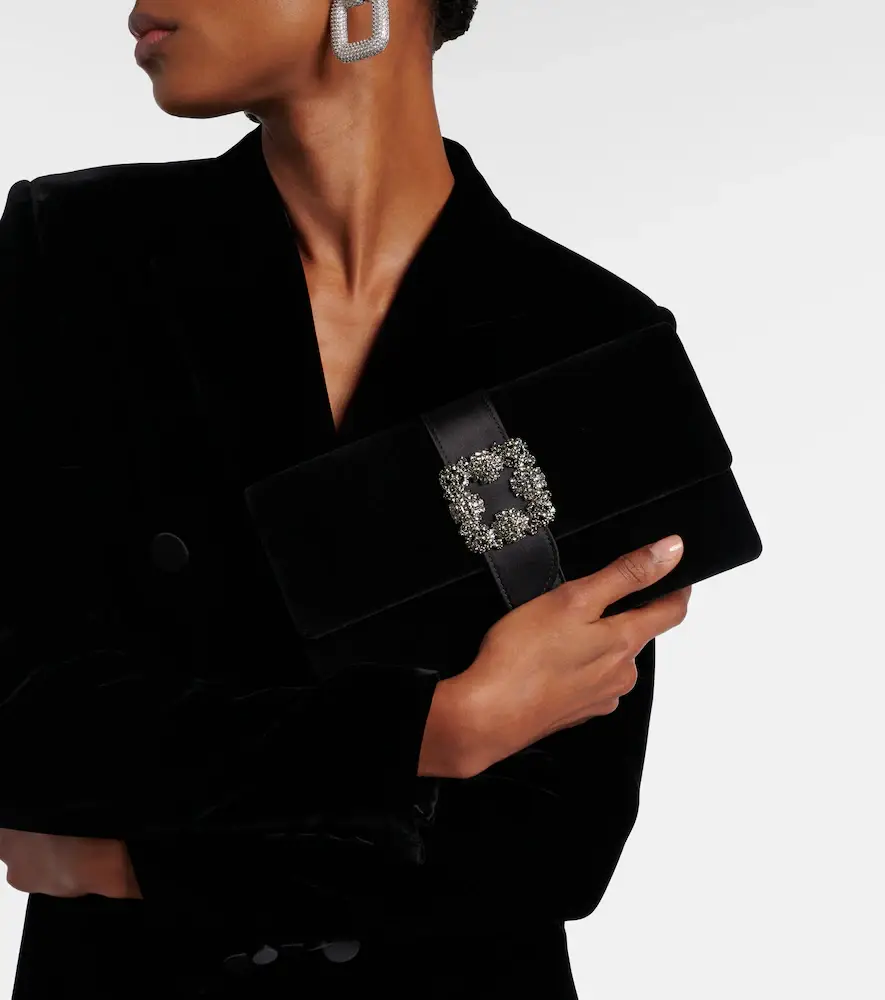 Manolo Blahnik Capri embellished velvet clutch | Thumbnail 4