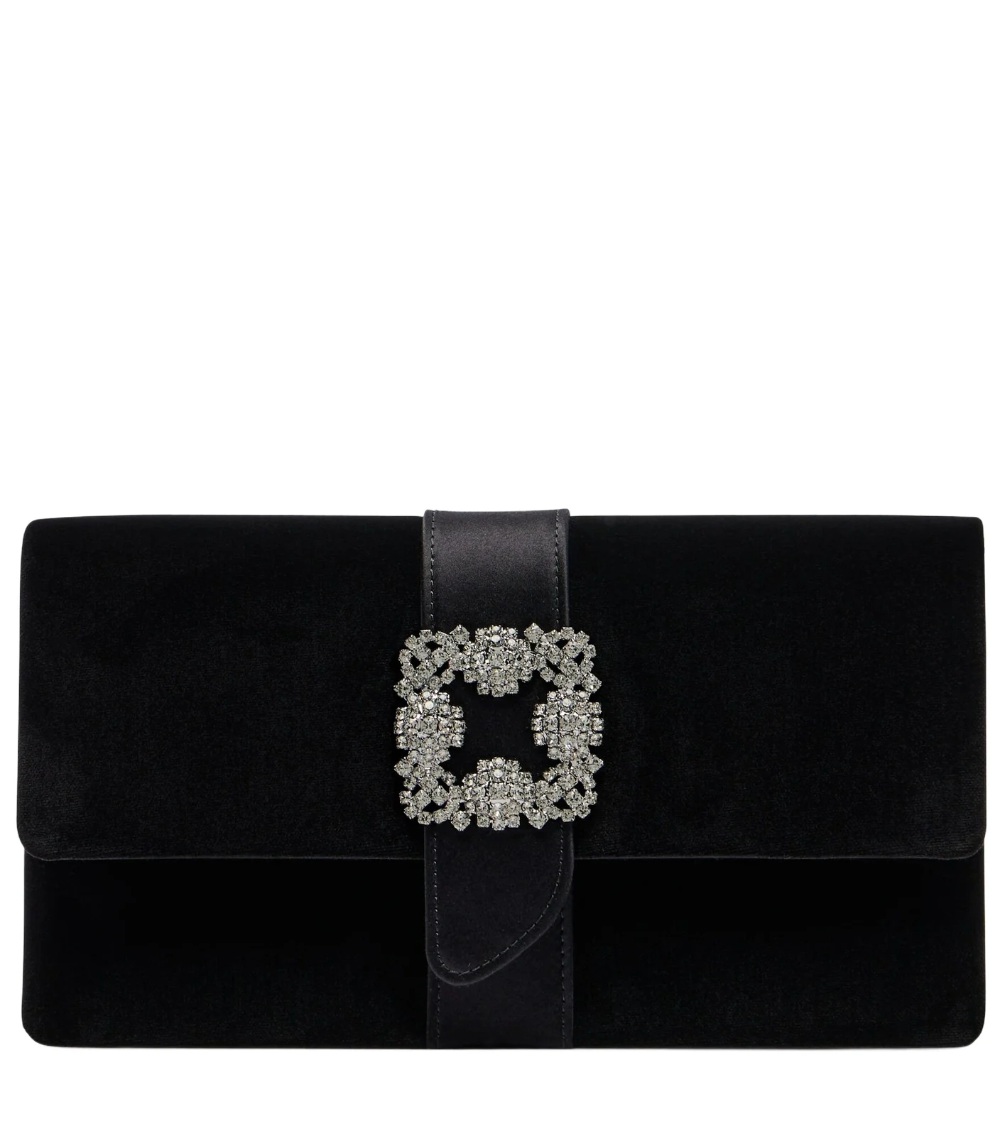 Manolo Blahnik Capri embellished velvet clutch