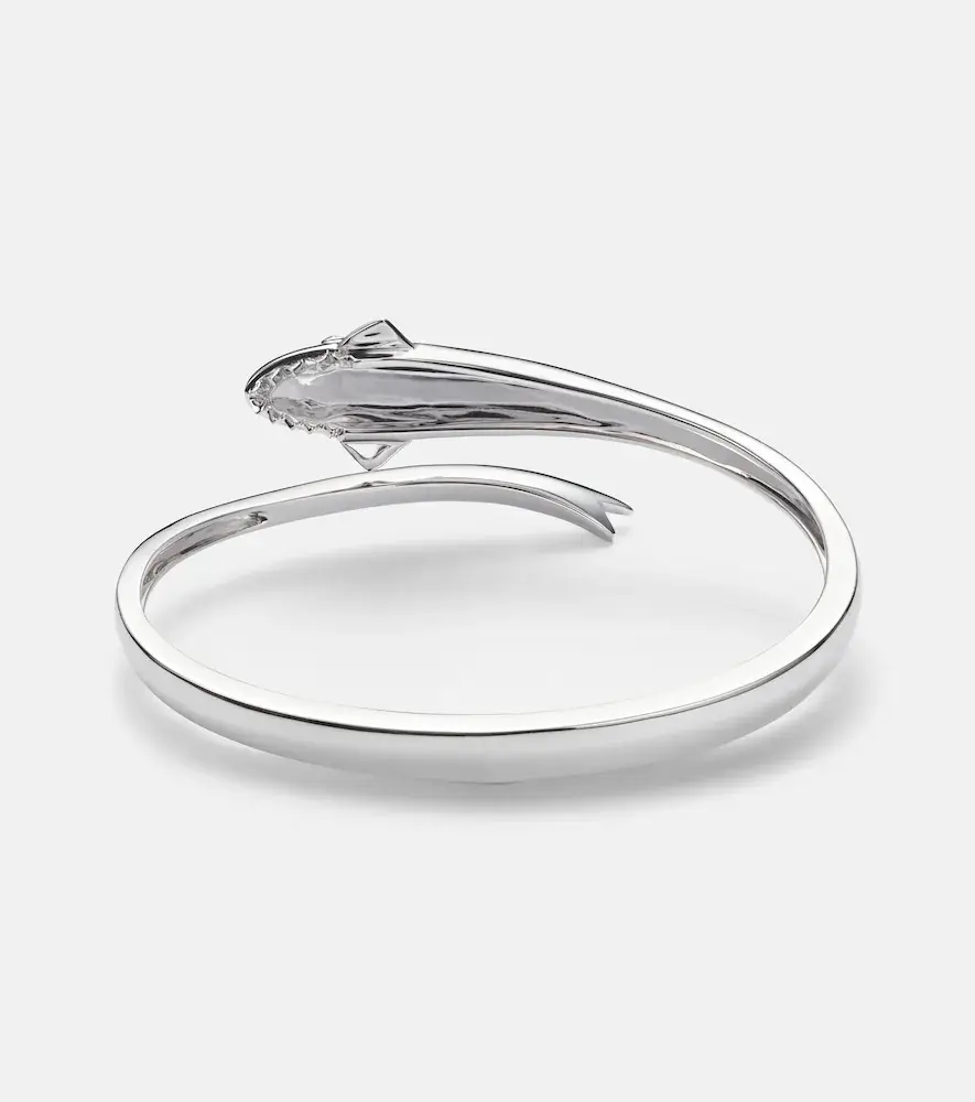 Yvonne Léon Yvonne Léon Requin 9kt white gold bangle with diamonds | Thumbnail 2 Yvonne Léon Yvonne Léon Requin 9kt white gold bangle with diamonds | Thumbnail 2