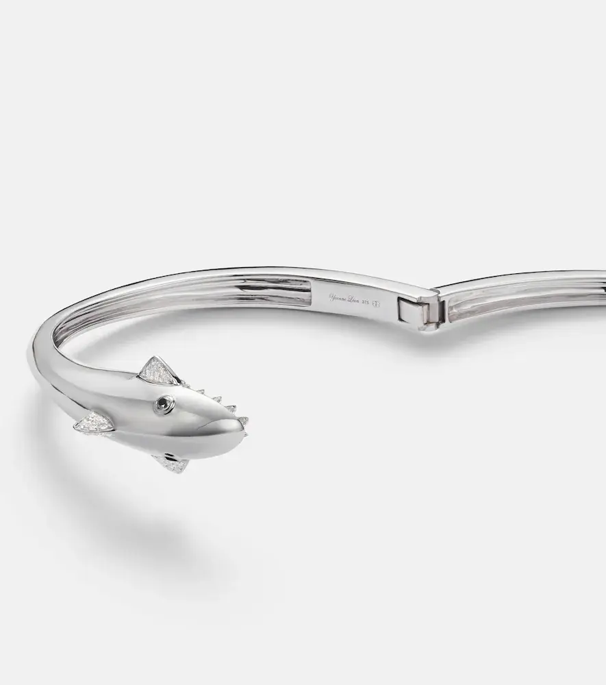 Yvonne Léon Yvonne Léon Requin 9kt white gold bangle with diamonds | Thumbnail 3 Yvonne Léon Yvonne Léon Requin 9kt white gold bangle with diamonds | Thumbnail 3
