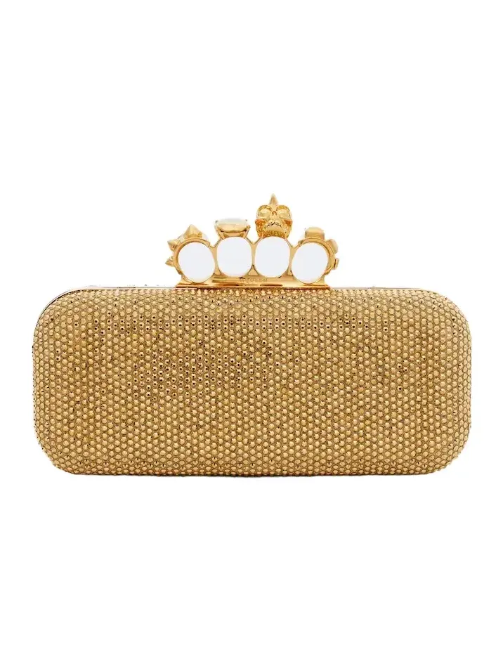 Knuckle embellished leather clutch Knuckle embellished leather clutch
