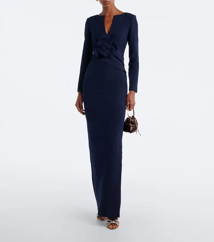 Roland Mouret Floral-appliqué crêpe gown | Thumbnail 4 Roland Mouret Floral-appliqué crêpe gown | Thumbnail 4
