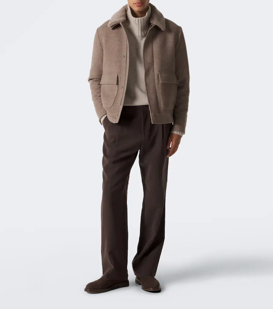 Canali Shearling-trimmed wool and cashmere jacket | Thumbnail 2 Canali Shearling-trimmed wool and cashmere jacket | Thumbnail 2