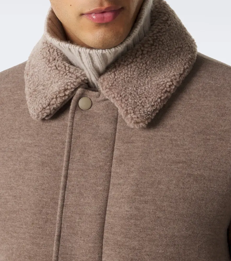 Canali Shearling-trimmed wool and cashmere jacket | Thumbnail 7 Canali Shearling-trimmed wool and cashmere jacket | Thumbnail 7