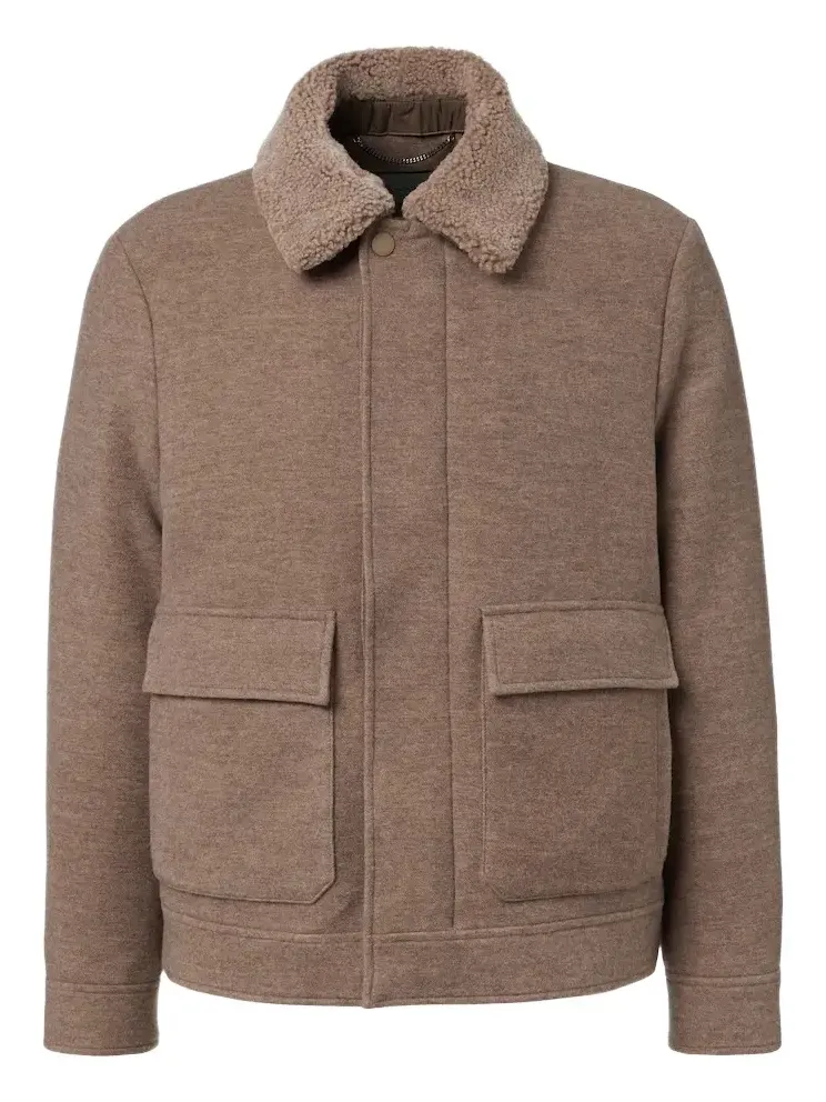 Shearling-trimmed wool and cashmere jacket