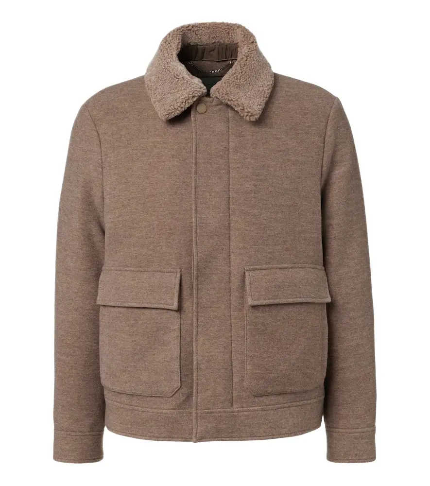 Canali Shearling-trimmed wool and cashmere jacket | Image 1 Canali Shearling-trimmed wool and cashmere jacket | Image 1