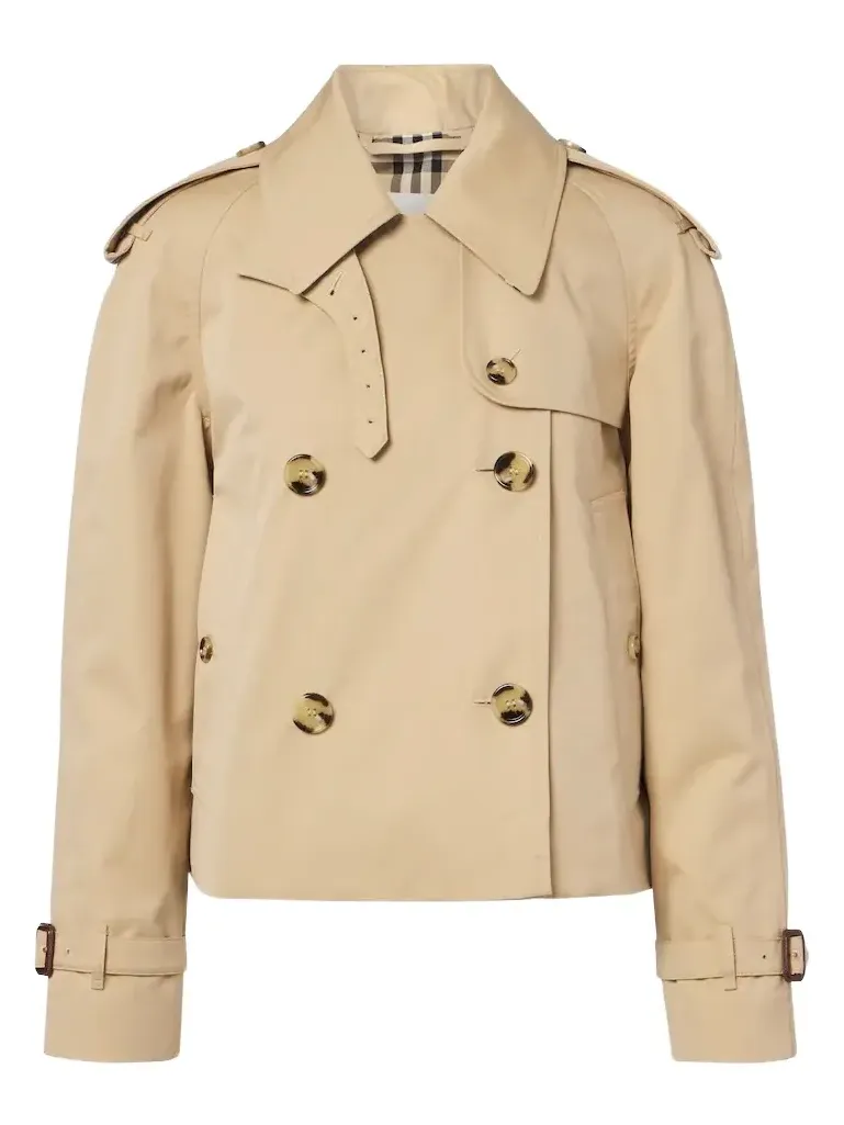 Double-breasted cotton gabardine jacket