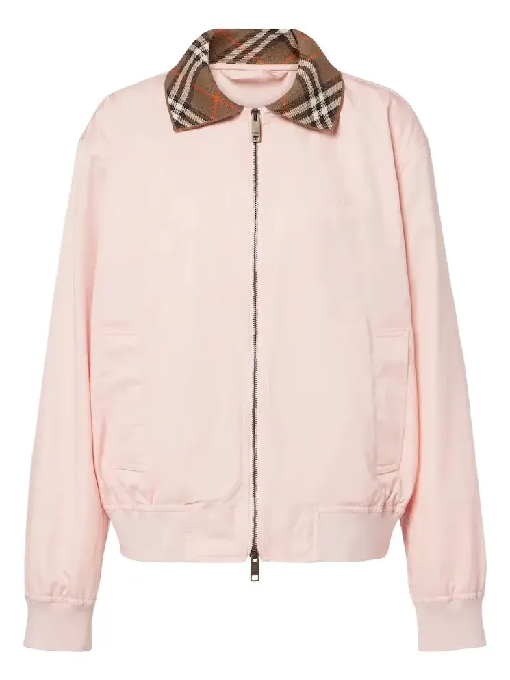 Check cotton blouson jacket Check cotton blouson jacket