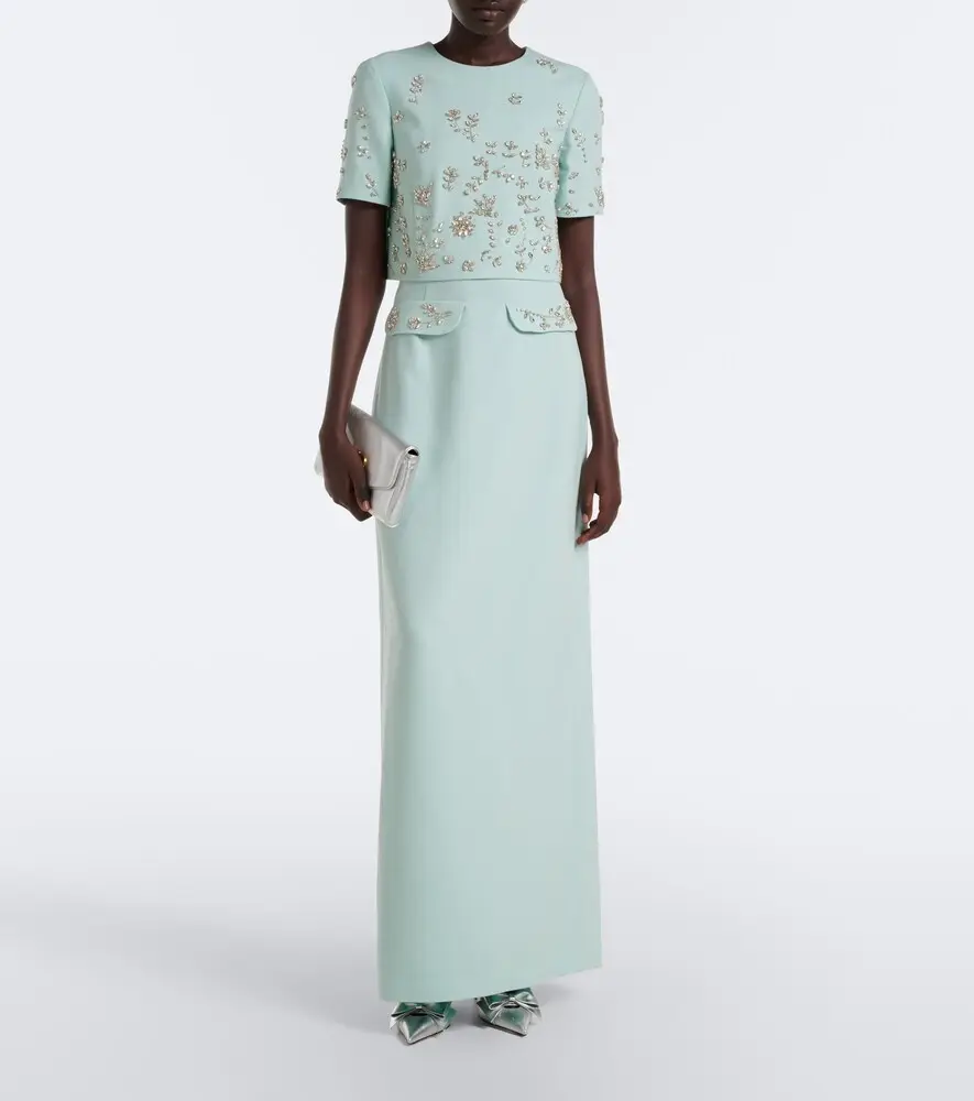 Oscar de la Renta Embellished wool-blend bustier gown | Thumbnail 2 Oscar de la Renta Embellished wool-blend bustier gown | Thumbnail 2