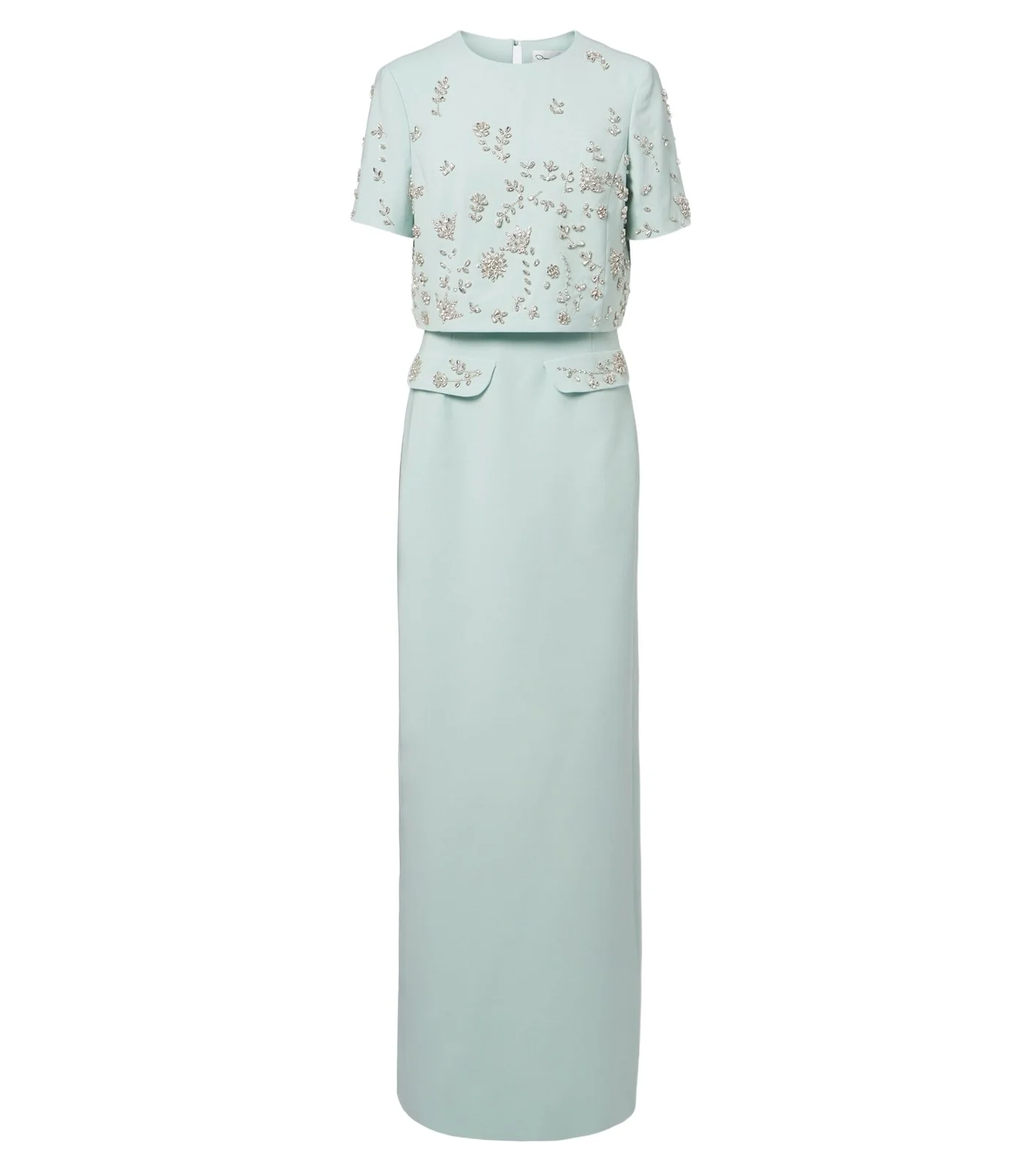 Oscar de la Renta Embellished wool-blend bustier gown