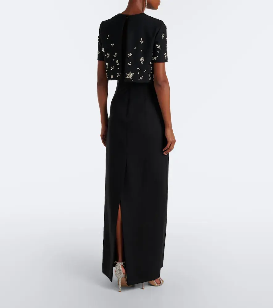 Oscar de la Renta Embellished wool-blend bustier gown | Thumbnail 3