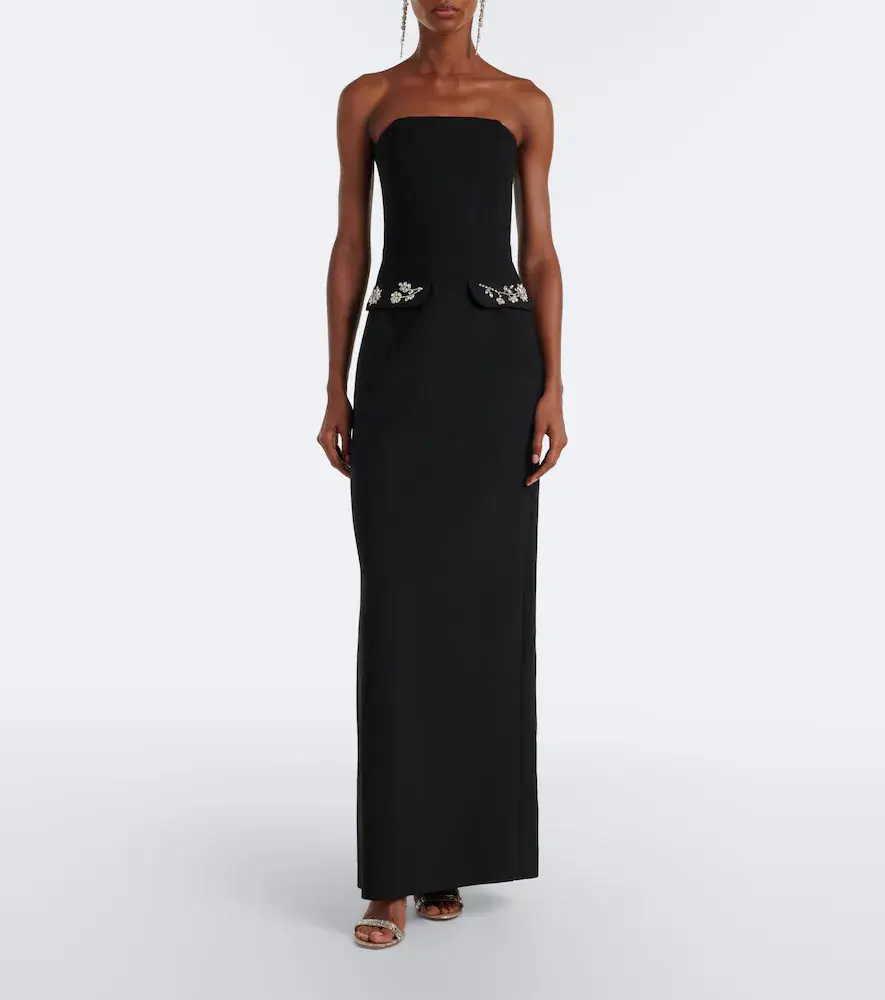 Oscar de la Renta Embellished wool-blend bustier gown | Thumbnail 4