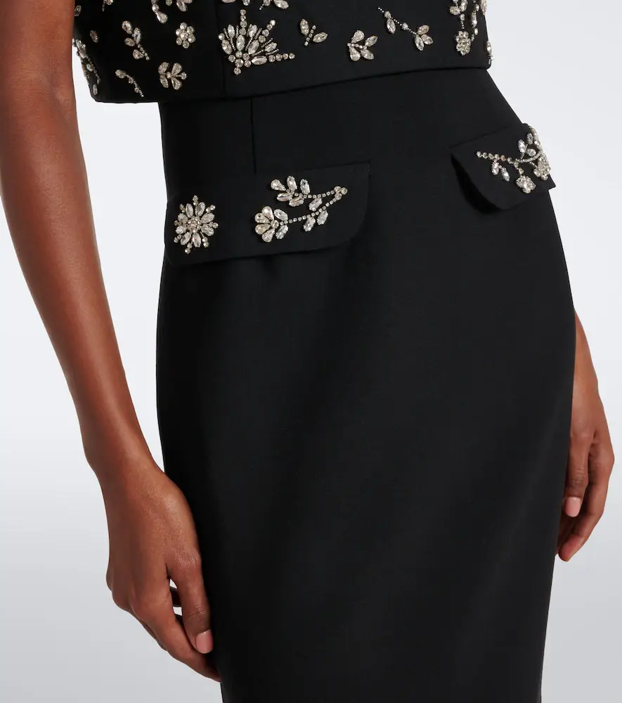 Oscar de la Renta Embellished wool-blend bustier gown | Thumbnail 5