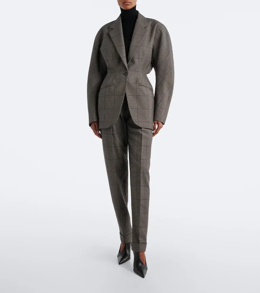 Mugler Checked wool straight pants | Thumbnail 2 Mugler Checked wool straight pants | Thumbnail 2