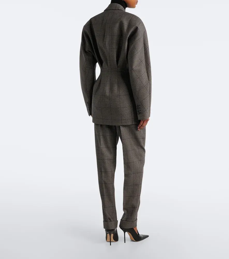Mugler Checked wool straight pants | Thumbnail 3 Mugler Checked wool straight pants | Thumbnail 3