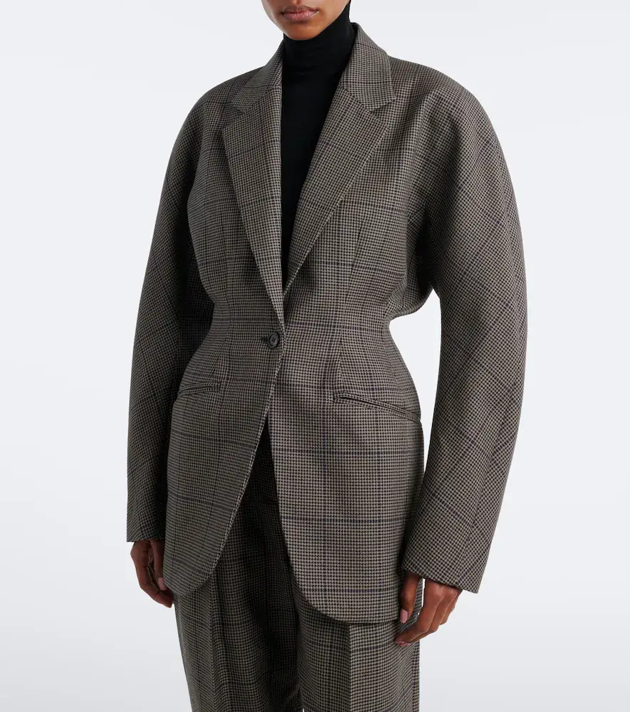Mugler Checked oversized wool jacket | Thumbnail 2 Mugler Checked oversized wool jacket | Thumbnail 2
