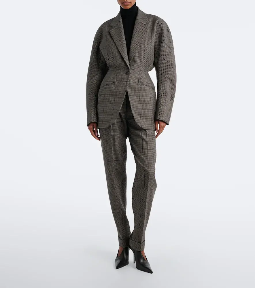 Mugler Checked oversized wool jacket | Thumbnail 5 Mugler Checked oversized wool jacket | Thumbnail 5