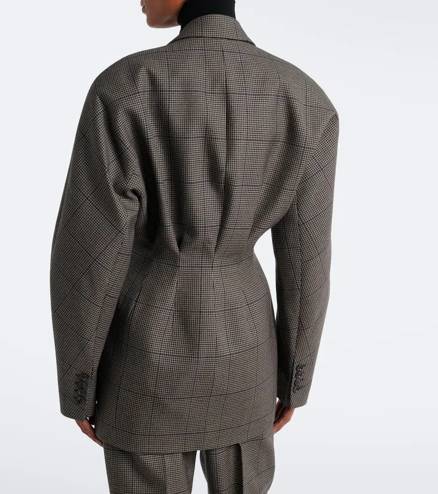 Mugler Checked oversized wool jacket | Thumbnail 6 Mugler Checked oversized wool jacket | Thumbnail 6