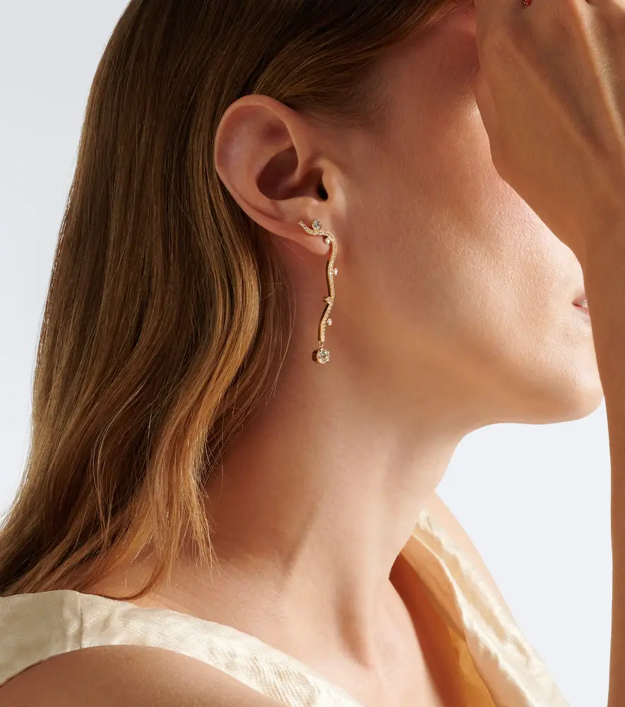 Sophie Bille Brahe Grand Ocean Etoile 18kt gold earrings with diamonds | Thumbnail 4 Sophie Bille Brahe Grand Ocean Etoile 18kt gold earrings with diamonds | Thumbnail 4