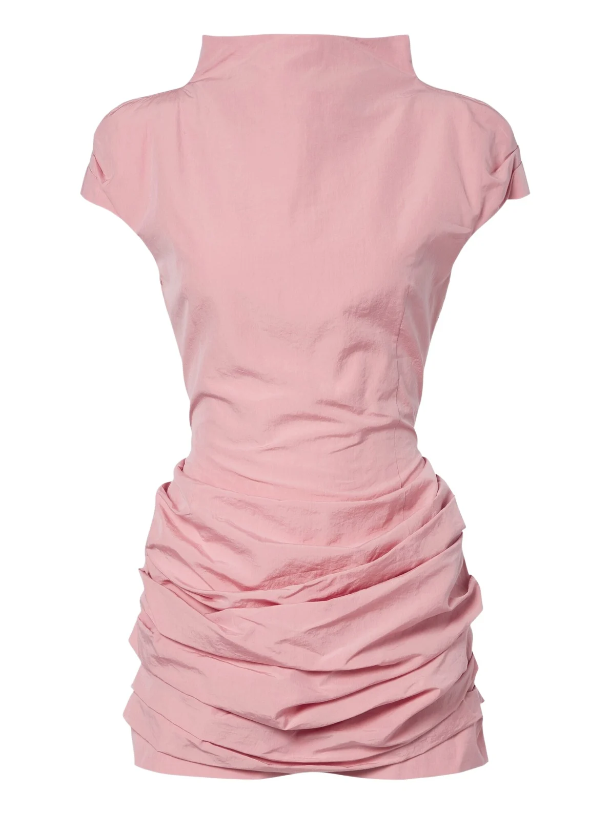 Draped cotton and silk minidress