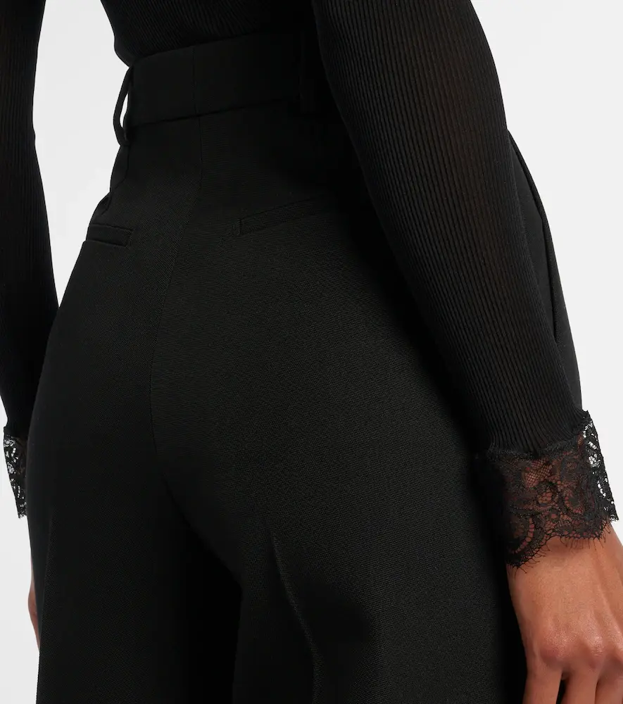 Saint Laurent Pleated virgin wool straight pants | Thumbnail 4 Saint Laurent Pleated virgin wool straight pants | Thumbnail 4
