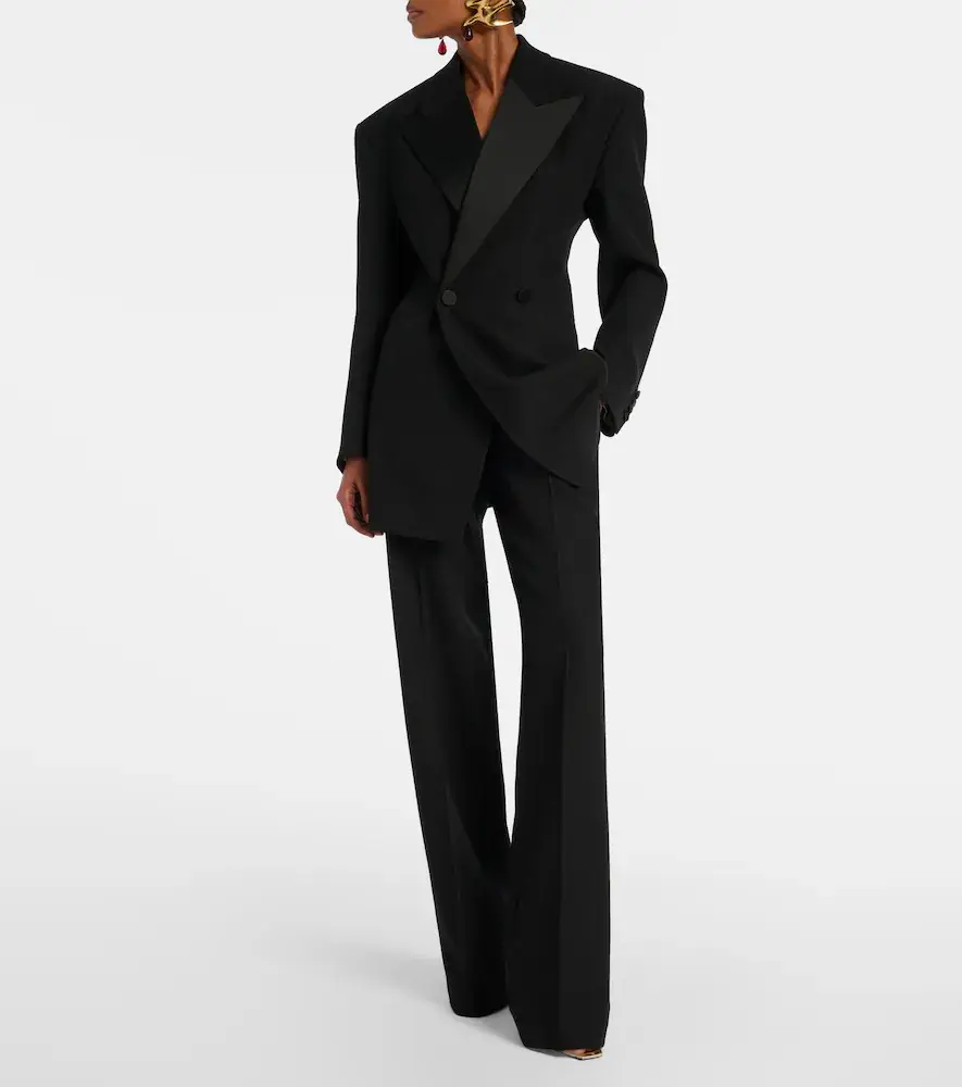Saint Laurent Pleated virgin wool straight pants | Thumbnail 5 Saint Laurent Pleated virgin wool straight pants | Thumbnail 5