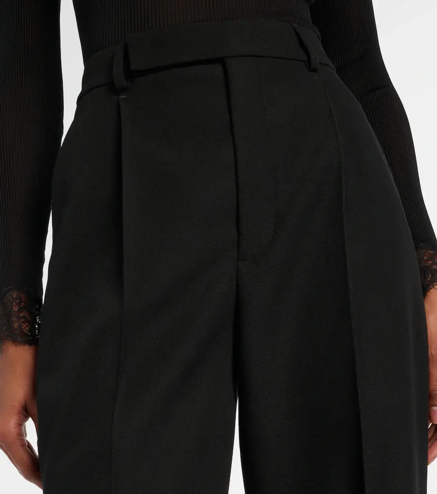 Saint Laurent Pleated virgin wool straight pants | Thumbnail 6 Saint Laurent Pleated virgin wool straight pants | Thumbnail 6