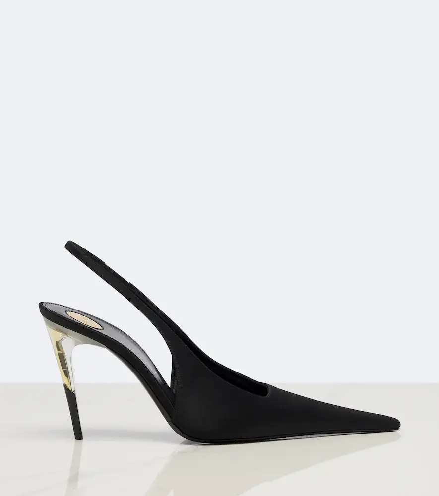 Saint Laurent Goya satin slingback pumps | Thumbnail 2 Saint Laurent Goya satin slingback pumps | Thumbnail 2