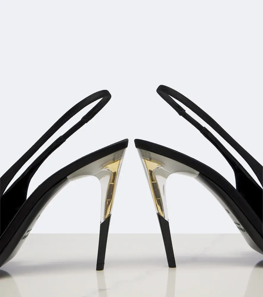 Saint Laurent Goya satin slingback pumps | Thumbnail 4 Saint Laurent Goya satin slingback pumps | Thumbnail 4