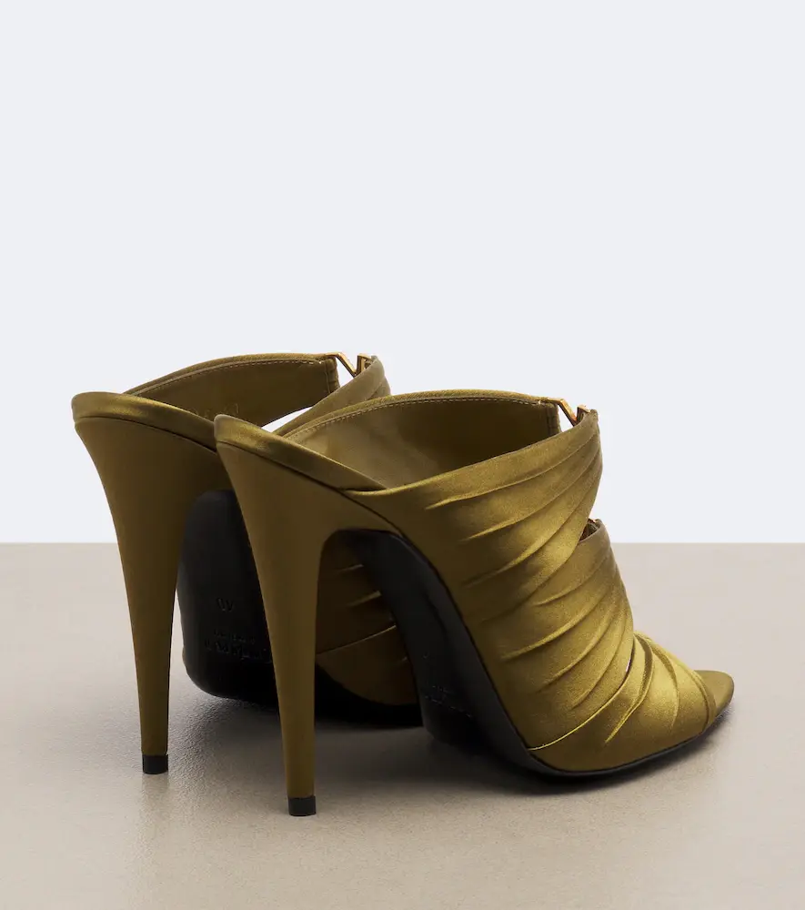 Saint Laurent Emilie embellished crêpe satin mules | Thumbnail 4 Saint Laurent Emilie embellished crêpe satin mules | Thumbnail 4