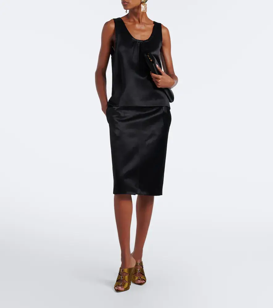Saint Laurent Emilie embellished crêpe satin mules | Thumbnail 5 Saint Laurent Emilie embellished crêpe satin mules | Thumbnail 5