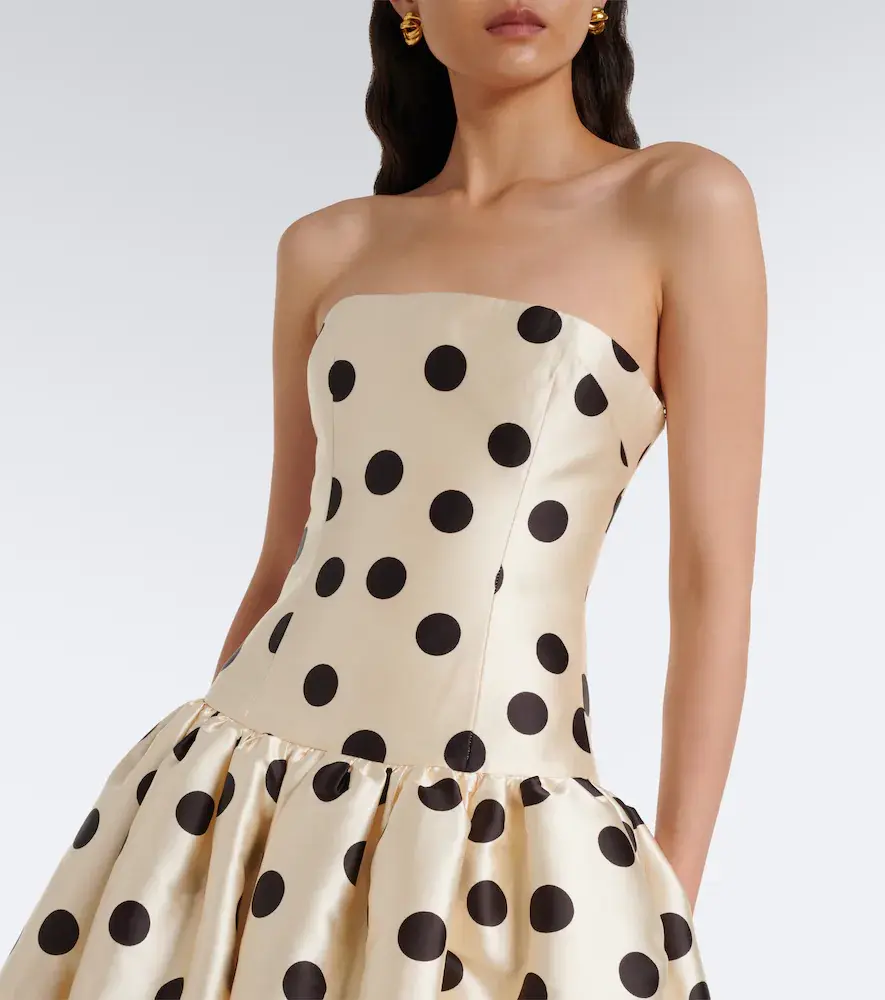 The New Arrivals Ilkyaz Ozel Leyla polka-dot satin bustier gown | Thumbnail 2