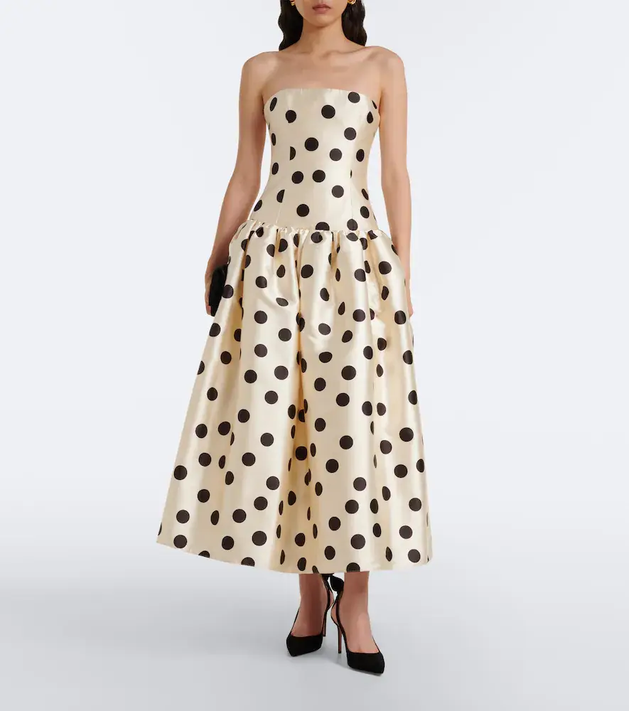 The New Arrivals Ilkyaz Ozel Leyla polka-dot satin bustier gown | Thumbnail 3