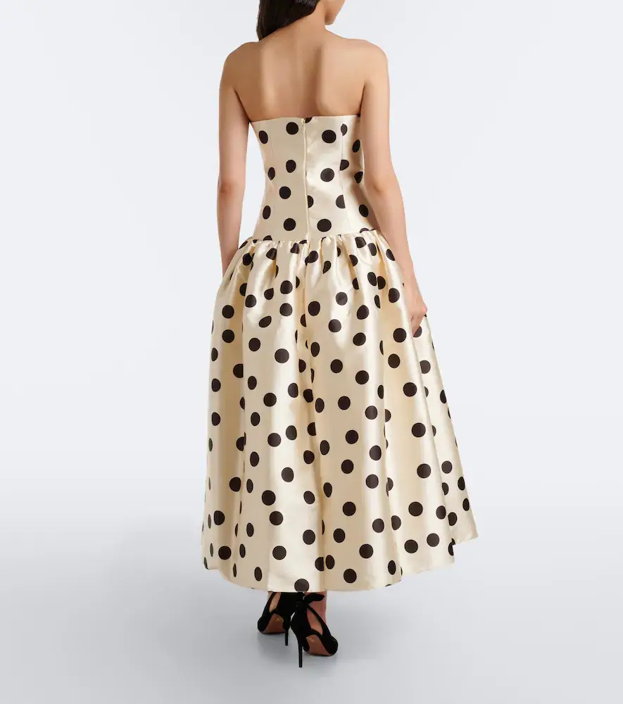 The New Arrivals Ilkyaz Ozel Leyla polka-dot satin bustier gown | Thumbnail 4