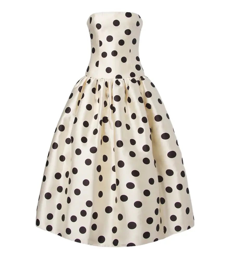 Leyla polka-dot satin bustier gown Leyla polka-dot satin bustier gown