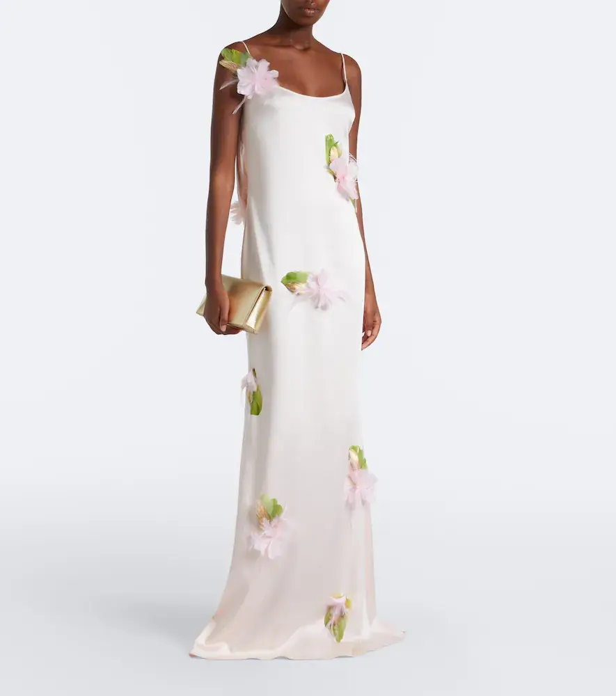 The New Arrivals Ilkyaz Ozel Nara feather-trimmed satin gown | Thumbnail 2 The New Arrivals Ilkyaz Ozel Nara feather-trimmed satin gown | Thumbnail 2