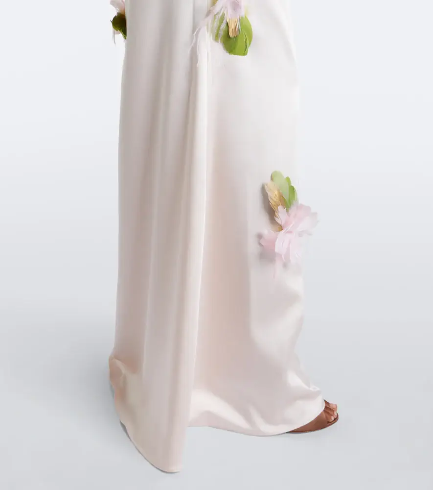 The New Arrivals Ilkyaz Ozel Nara feather-trimmed satin gown | Thumbnail 5 The New Arrivals Ilkyaz Ozel Nara feather-trimmed satin gown | Thumbnail 5