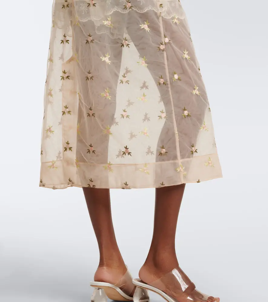 Simone Rocha Embroidered tulle midi skirt | Thumbnail 3 Simone Rocha Embroidered tulle midi skirt | Thumbnail 3