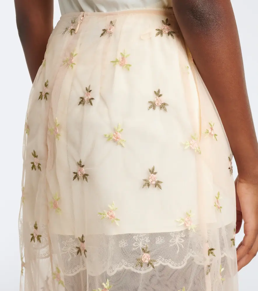 Simone Rocha Embroidered tulle midi skirt | Thumbnail 4 Simone Rocha Embroidered tulle midi skirt | Thumbnail 4