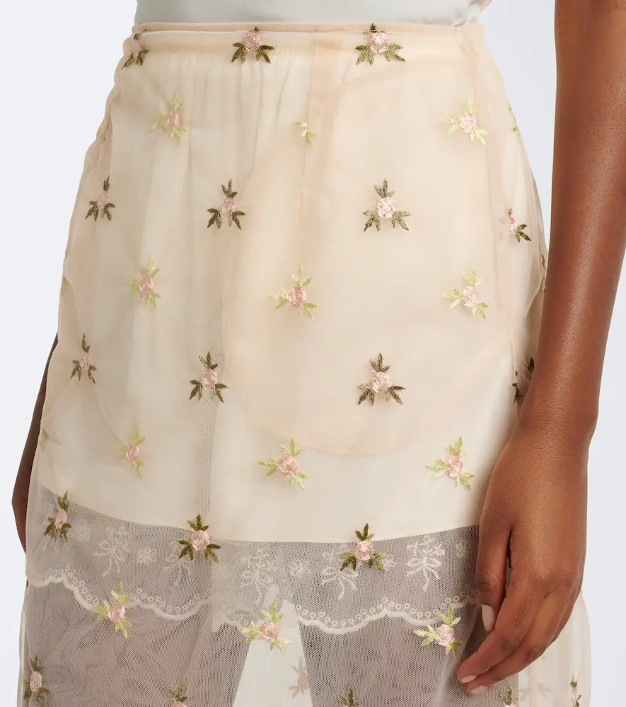 Simone Rocha Embroidered tulle midi skirt | Thumbnail 5 Simone Rocha Embroidered tulle midi skirt | Thumbnail 5