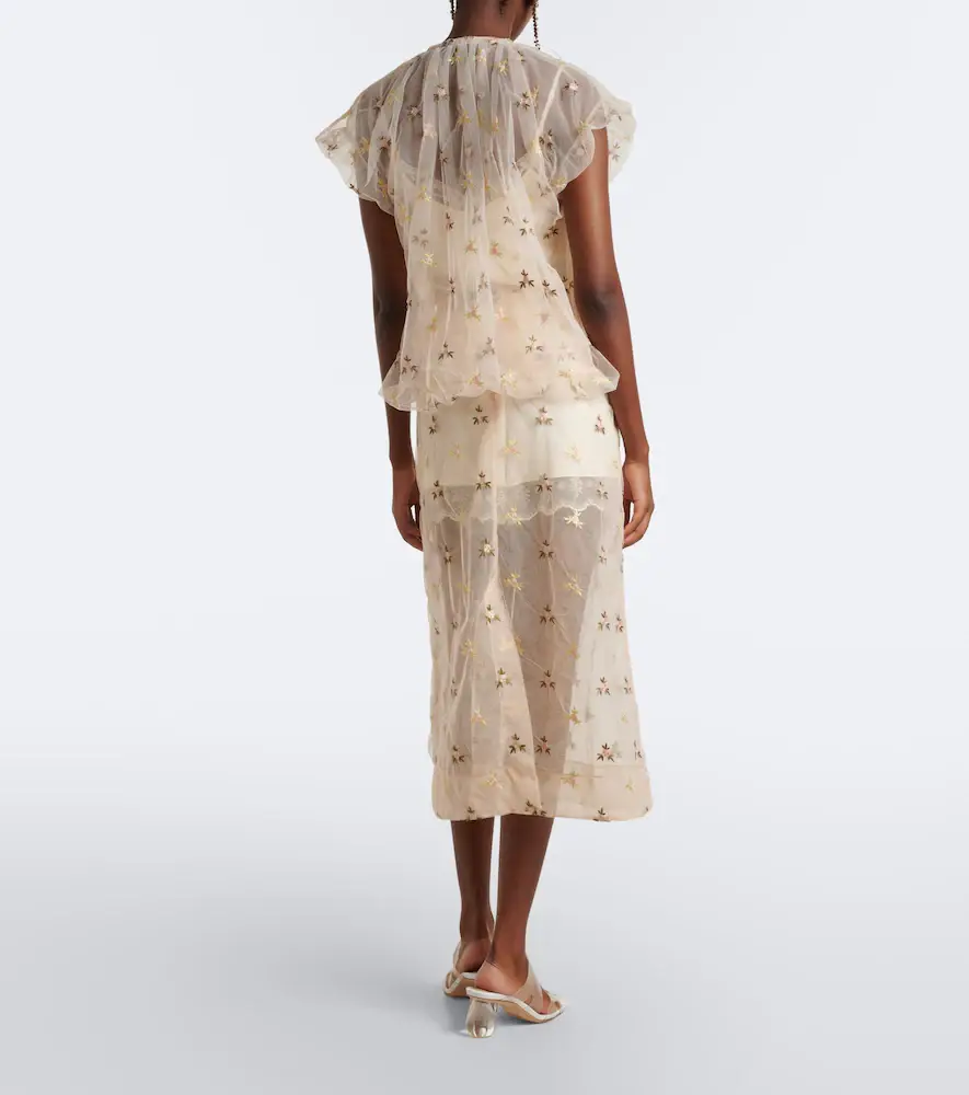 Simone Rocha Embroidered tulle midi skirt | Thumbnail 6 Simone Rocha Embroidered tulle midi skirt | Thumbnail 6