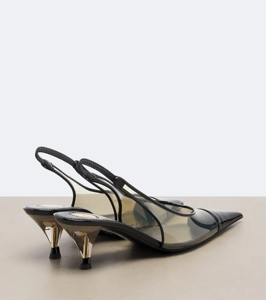 Saint Laurent Fanny leather-trimmed slingback pumps | Thumbnail 3 Saint Laurent Fanny leather-trimmed slingback pumps | Thumbnail 3