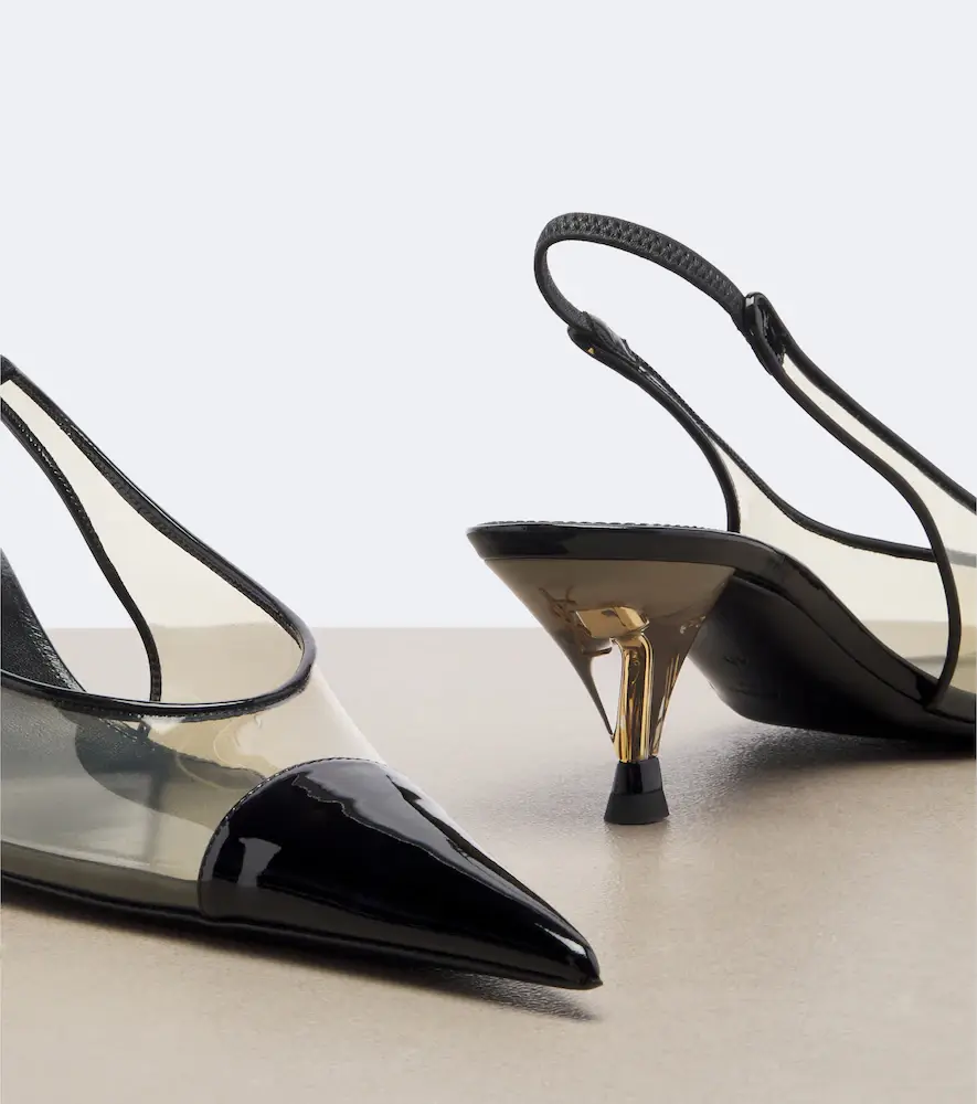Saint Laurent Fanny leather-trimmed slingback pumps | Thumbnail 4 Saint Laurent Fanny leather-trimmed slingback pumps | Thumbnail 4