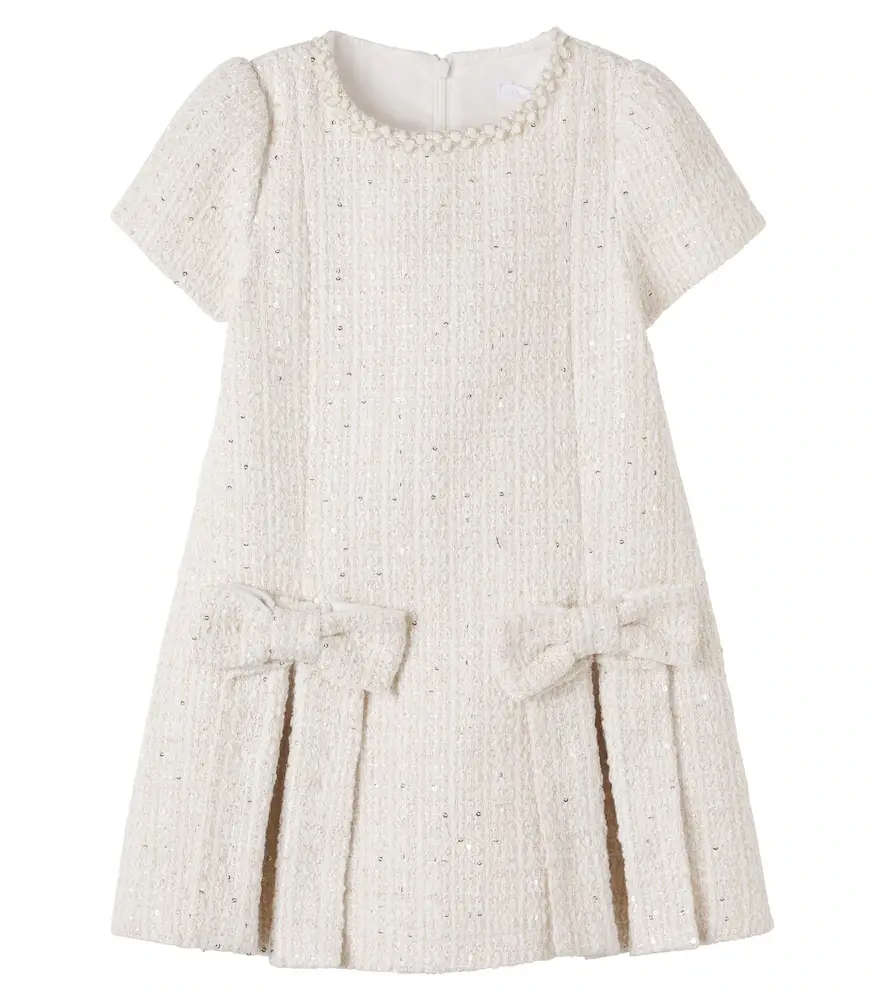 Patachou Sequined bow-detail tweed dress | Image 1 Patachou Sequined bow-detail tweed dress | Image 1