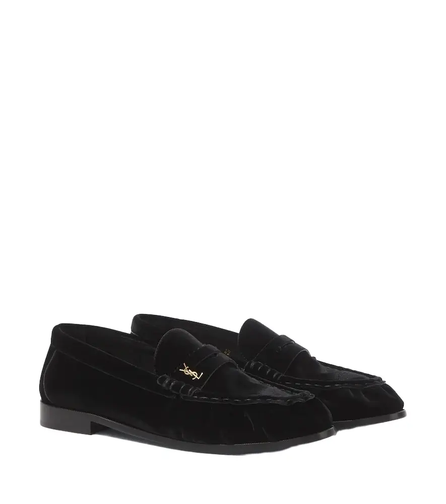 Saint Laurent Le Loafer velvet penny loafers | Image 1 Saint Laurent Le Loafer velvet penny loafers | Image 1