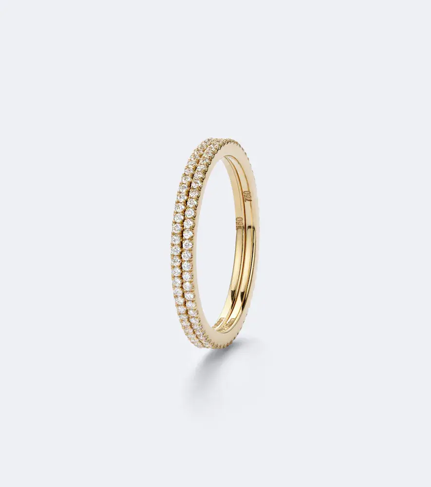 Suzanne Kalan Mini 18kt gold tech ring jackets with diamonds | Thumbnail 2