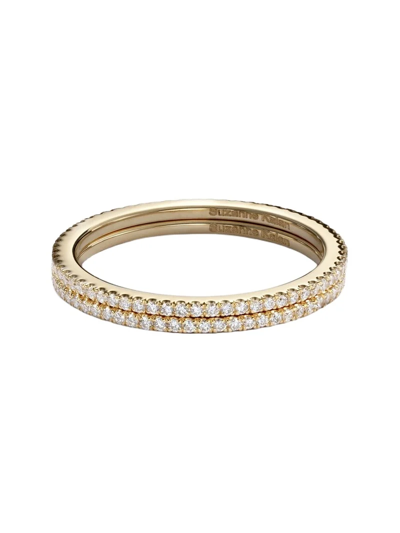 Suzanne Kalan Mini 18kt gold tech ring jackets with diamonds