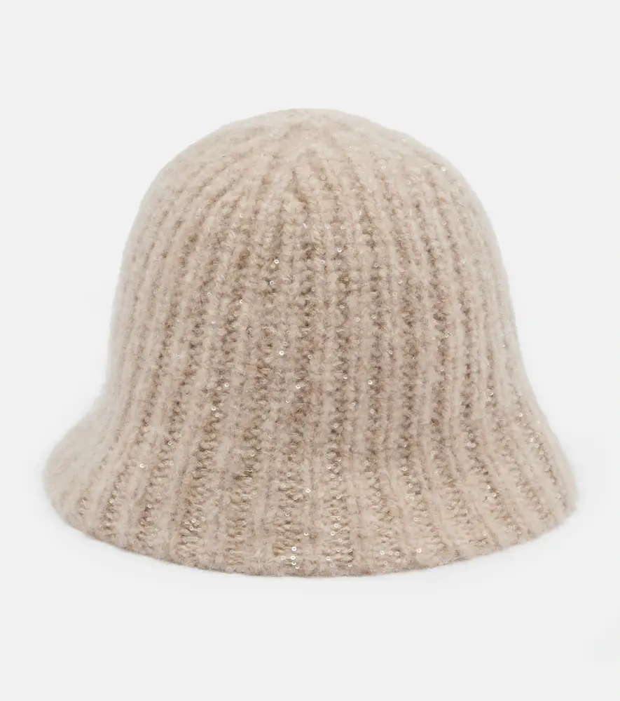 Brunello Cucinelli Sequined cashmere-blend bucket hat | Thumbnail 2